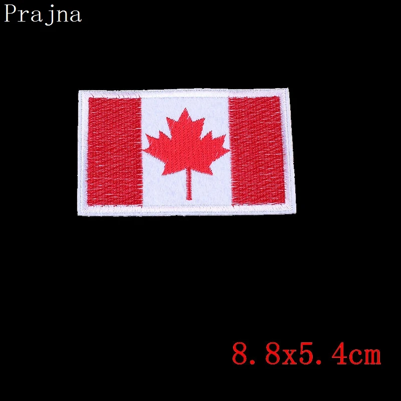 Prajna Cheap Embroidered Patches Iron On Stickers Country Flag Appliques Canada Japan Cartoon For Clothing Decor | Дом и сад
