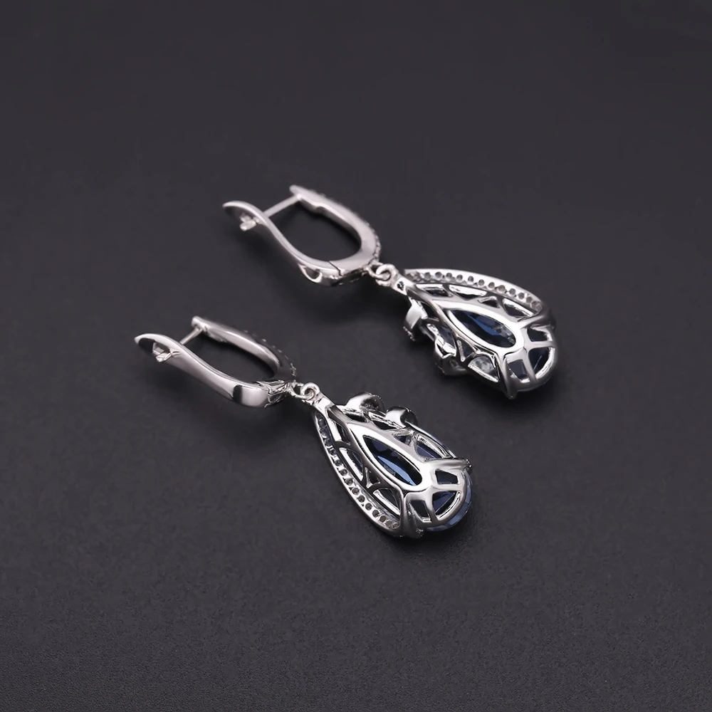 Gem's Ballet 15.78Ct натуральный иолит Синий Мистический Кварц Винтажные серьги 925 Висячие серьги из серебра 925 пробы для женщин хорошее ювелирное изделие