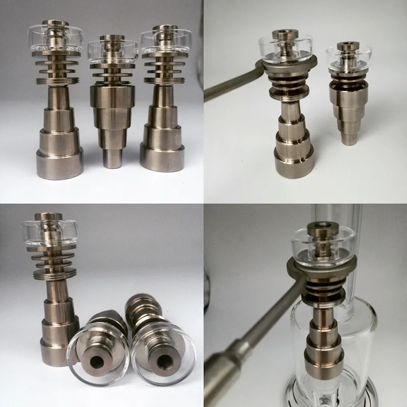 

Wholesale GR2 DualiTi HyBrid Domeless Titanium Nail 10mm 14mm 18mm 6 iN 1 Titanium Nails