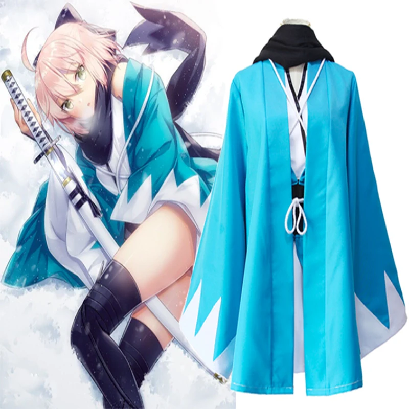 Аниме Fate Grand Order Косплей костюмы Okita Souji Костюм Кимоно Хэллоуин карнавальвечерние
