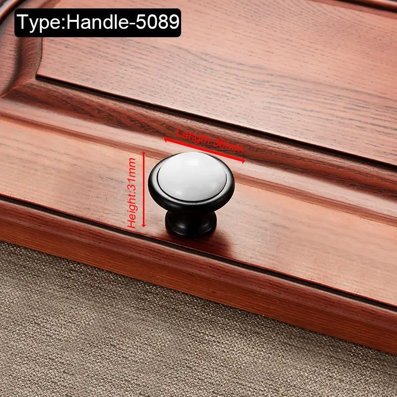 

Ручки для шкафов NAIERDI чёрно-белые из цинкового сплава и керамики