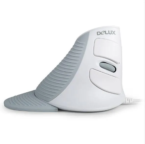 White Wired Mice Вертикальная мышь Delux M618 эргономичная Вертикальная Мышь Беспроводной 6 кнопок 600/1000/1600 Точек на дюйм USB оптическая мышь компьютерная игровая мышь для ноутбука ПК - Цвет: White Wired Mice