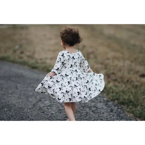 Unicorn Toddler Kids Baby Girls Princess Long Sleeve Party Prom Wedding Tutu Dress | Детская одежда и обувь