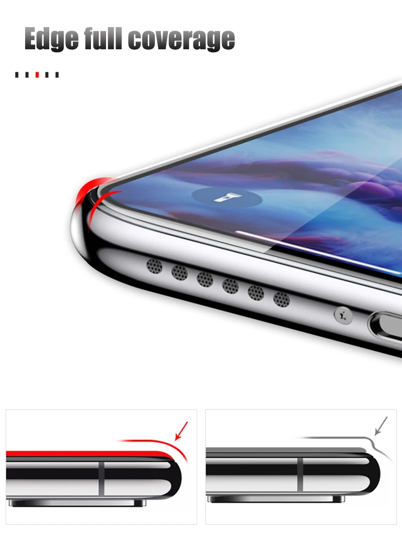 6D полное покрытие из закаленного стекла для iPhone X XS Max полный изогнутый край протектор экрана закаленное стекло для iPhone X XS Max стеклянная пленка
