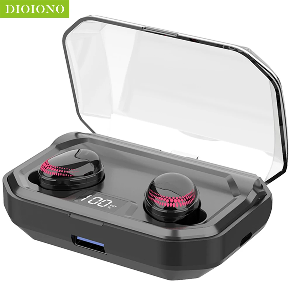 Bluetooth 5 0 TWS беспроводная гарнитура 3000 мАч Беспроводная зарядка 6D стерео HIFI 360