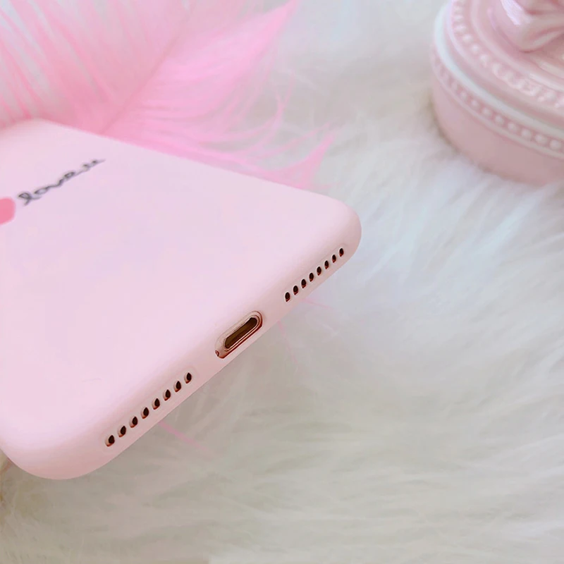Lovebay розовый чехол для телефона с сердечком iPhone 6 6s 7 8 Plus X XR XS Max Модный милый