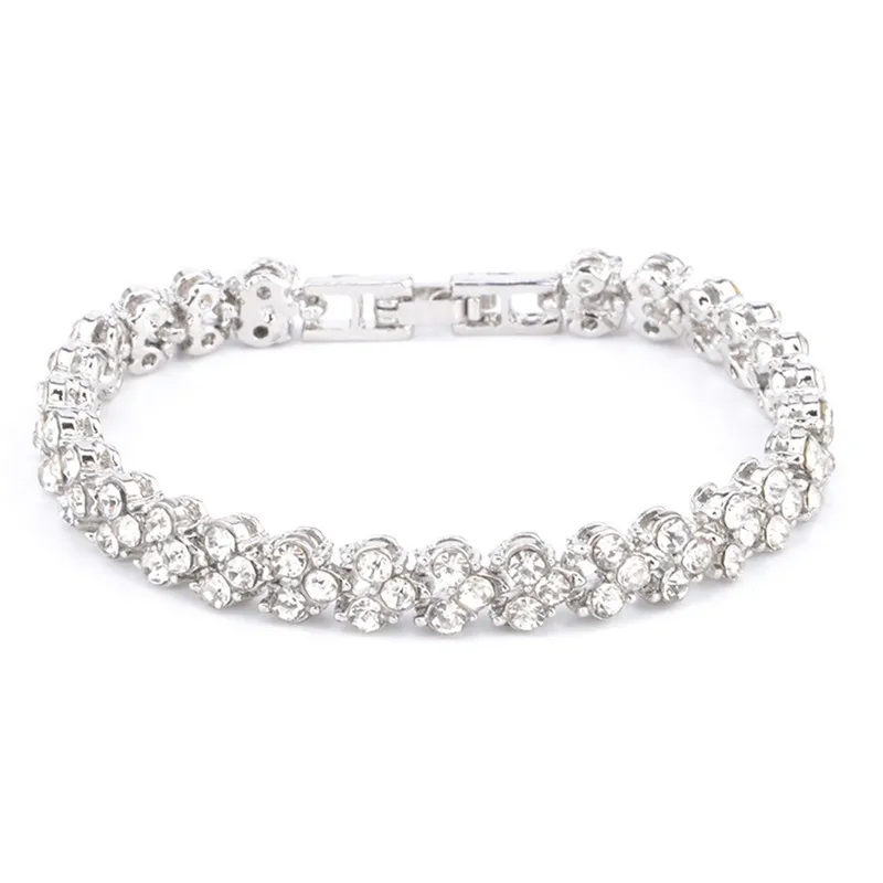 Изысканный Кристальный браслет простой и 3 вида цветов для женщин Pulseras Mujer