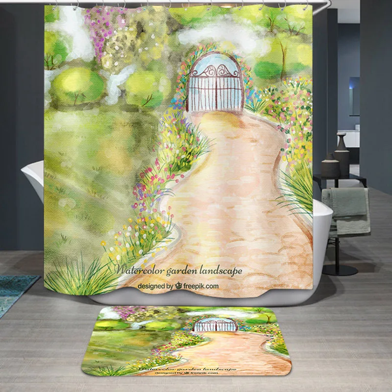 

Natural Pattern Landscape/Floral/Animal Polyester Shower Curtains waterproof and mouldproof Washable curtains for bathroom