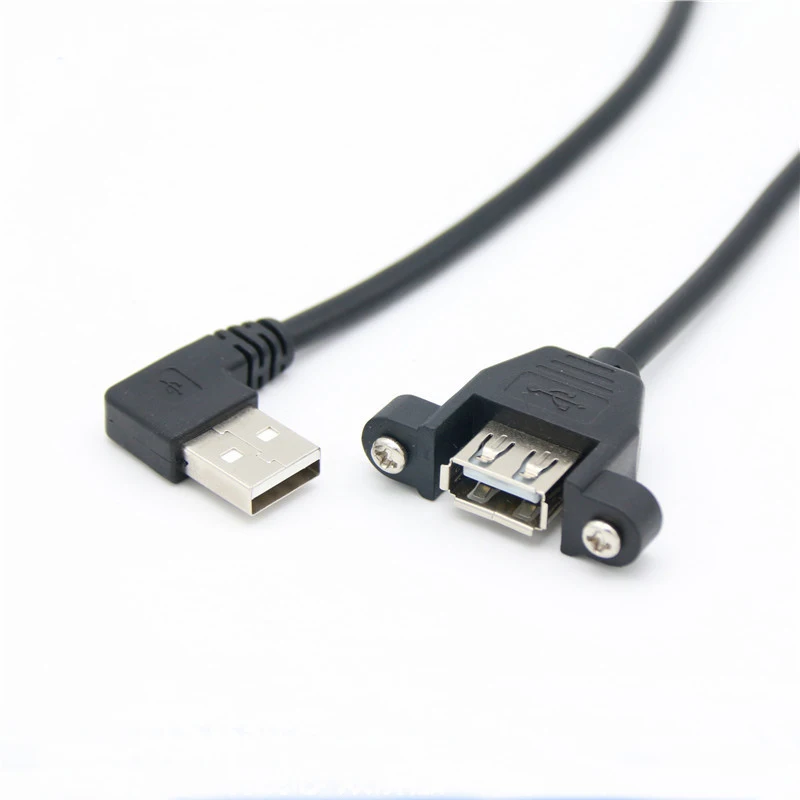 Удлинительный Кабель USB 2 0 для мужчин и женщин с винтовой панелью креплением на 90