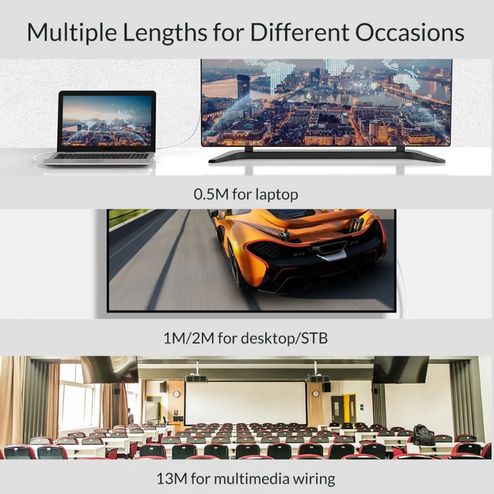 Кабель ORICO HDMI 2,0 позолоченный HDMI-HDMI видео кабель для разветвителя переключателя ТВ ЖК-ноутбука PS3 проектора компьютера 4k 3D кабели