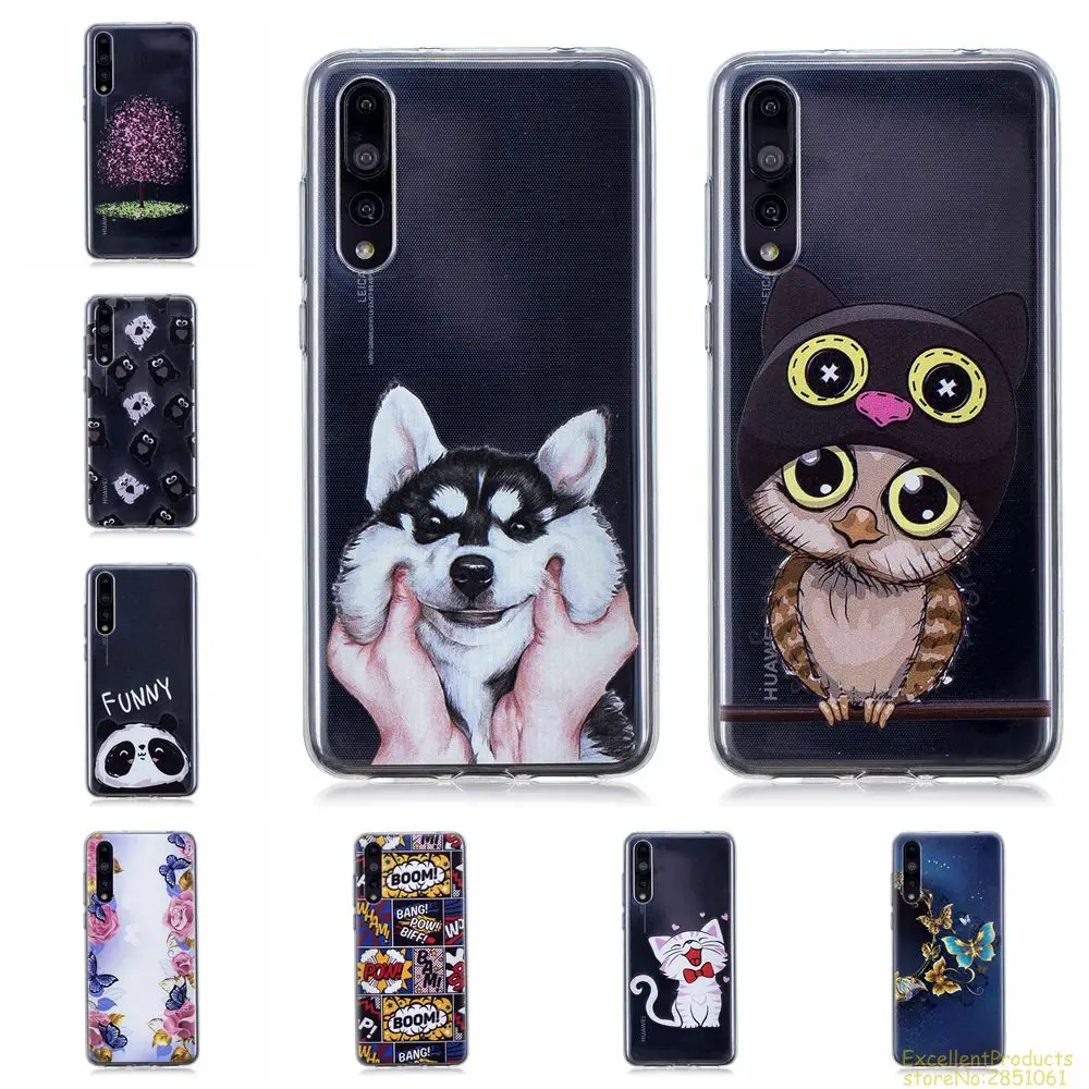 Силиконовый чехол для huawei P20 PRO fundas hoesje Красивый Веселый мультяшный из ТПУ с