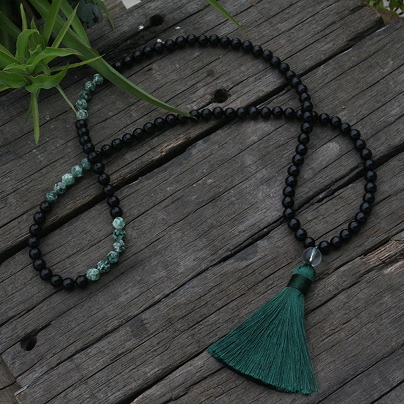 Натуральные бусины 100% 8 мм ожерелье из черного оникса с граненым тропическим