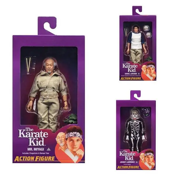 Neca The Karate Kid Daniel Mr. Miyagi Johnny CLOTHED 3-Pack Action Figure Toy