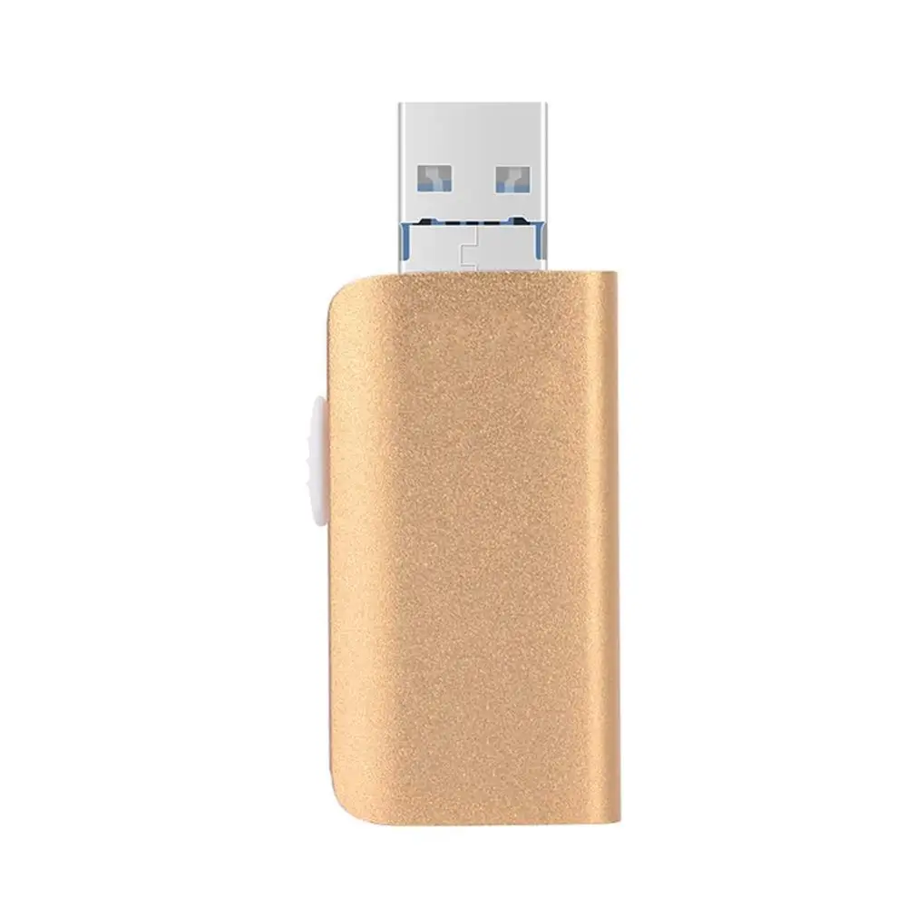 Золотой Флеш-накопитель Mirco Usb OTG 3 в 1 для iPhone 6, 6 S, 6 Plus, 7, 7 S, 7 P, 8, 8 Plus, X, флешка, 256 ГБ, 128 ГБ, память, USB 3,0, флешка - Цвет: Золотой