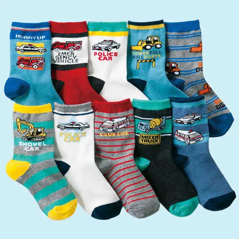 

10 pairs/lot 4-12 years kids socks cartoon cotton boys socks high quality