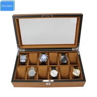 luxury new wood skin 12 slots brand watch box case gift box caja relojes 12 business promotion event watches caixa para relogios
