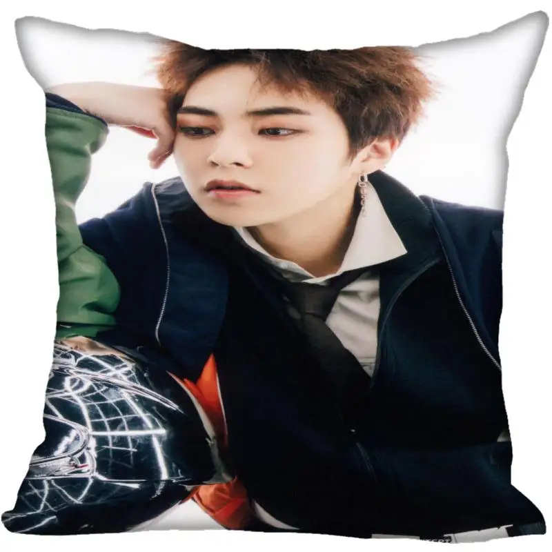 Пользовательские Kpop EXO XIUMIN печатные квадратные шелковые наволочки 40x40 см, 35x35 см одна сторона атласная наволочка индивидуальный логотип - Цвет: 16