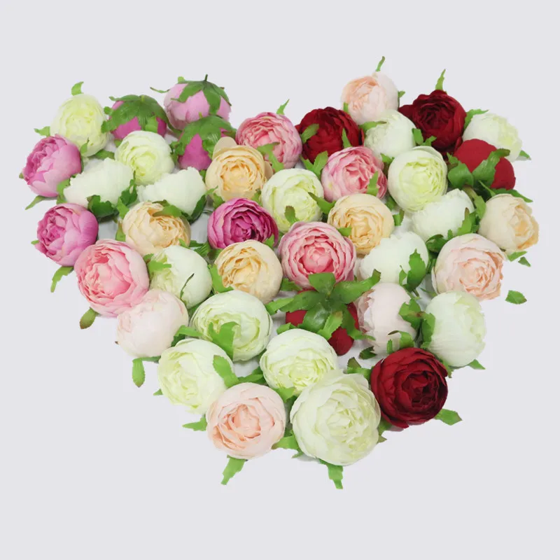 

7cm High Quality Artificial Silk Fake Tea Rose Flower Heads for DIY Wedding home Party Arch flowers Decoration Art Flores