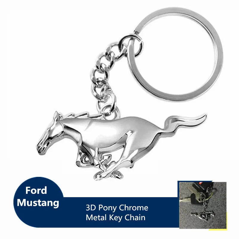 Металлический брелок для ключей 3D пони хром Ford Mustang аксессуары Wildhorse стиль машины