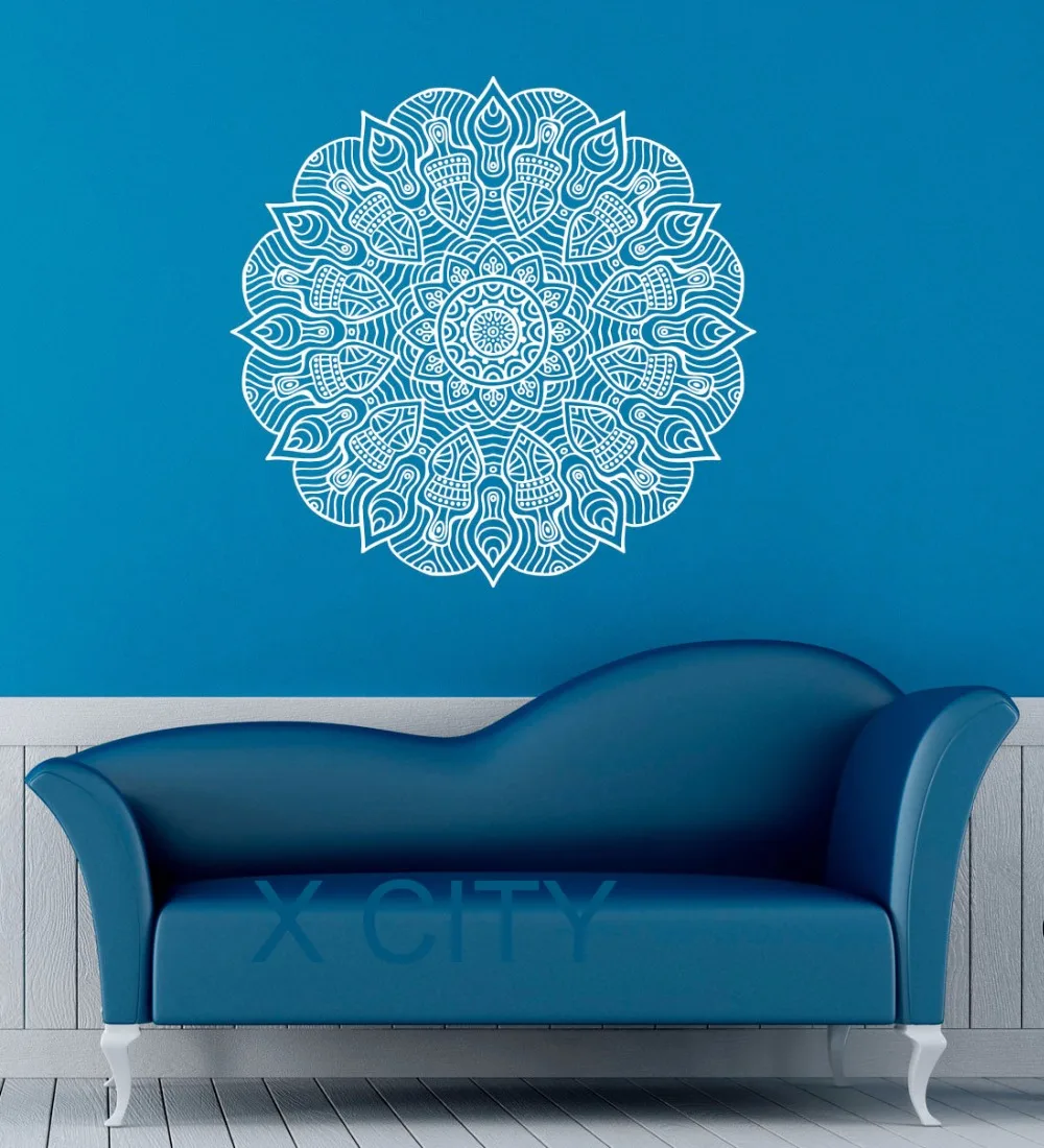 Наклейка на стены Мандала виниловые наклейки с индийским рисунком намаста для
