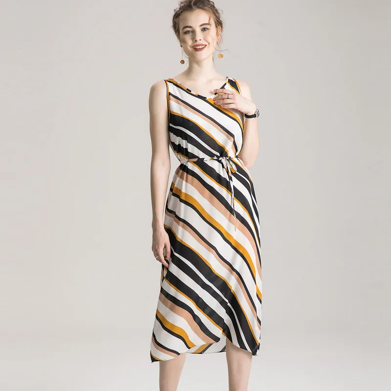 Женское платье чехол из натурального шелка в полоску размеры L XL|silk dress|mulberry silk