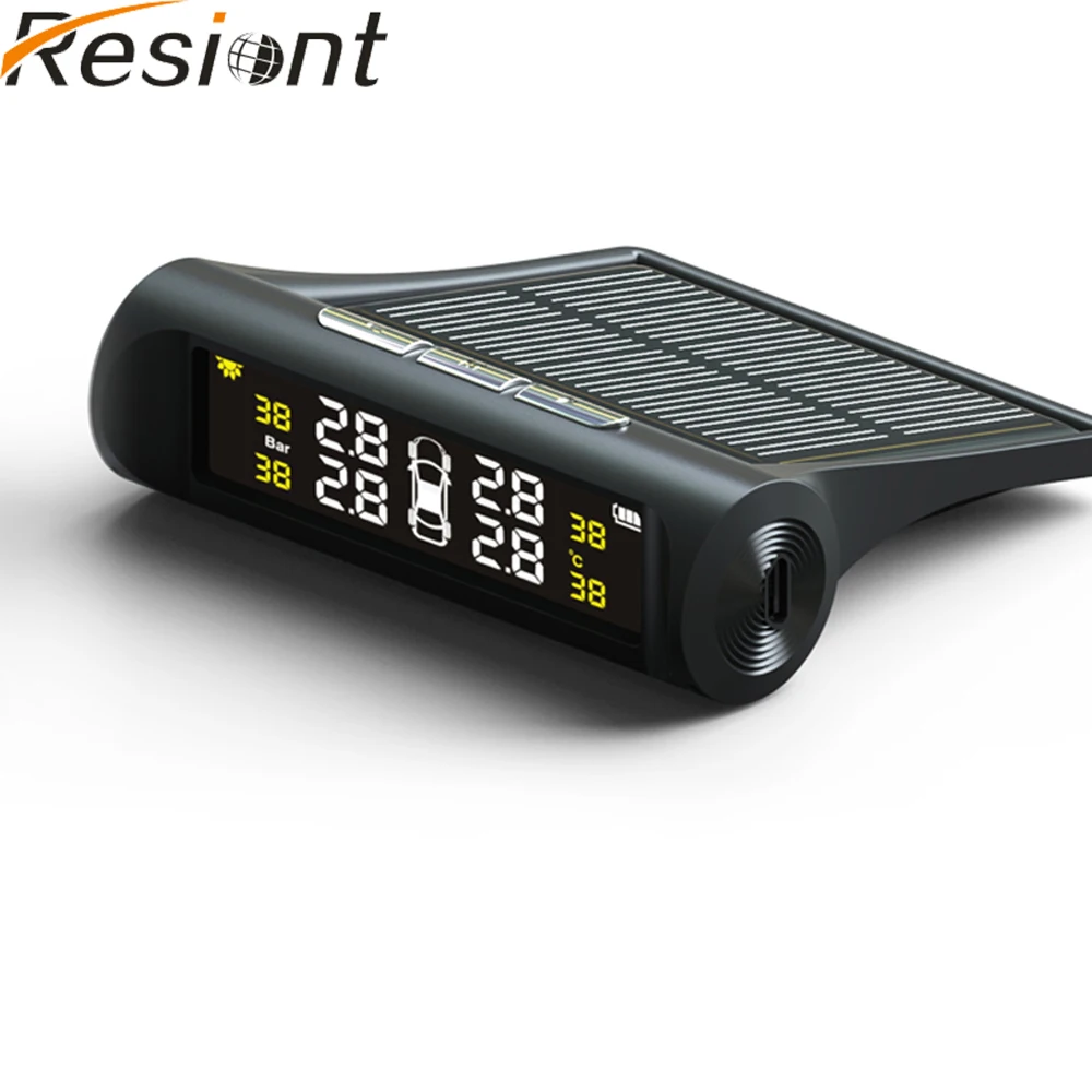 Смарт автомобиль TPMS Встроенная система контроля давления в шинах Солнечная
