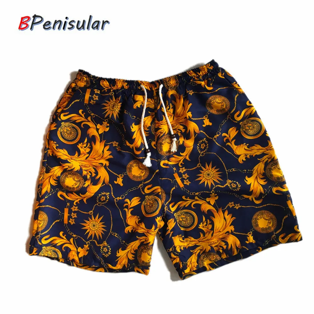 Шорты мужские повседневные в стиле барокко роскошные бермуды с принтом виде