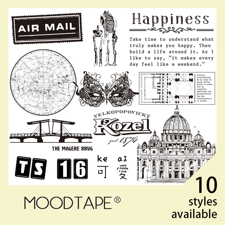 Moodtape резиновая прозрачная печать штамп 16 бомба милое настроение ручная работа