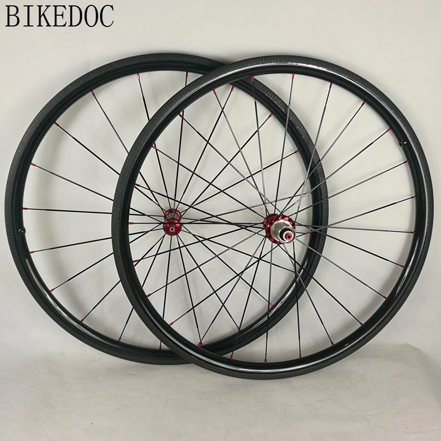 BIKEDOC Clincher бесщеточные Углеродные колеса 30 мм Высота 700C шоссейные велосипедные