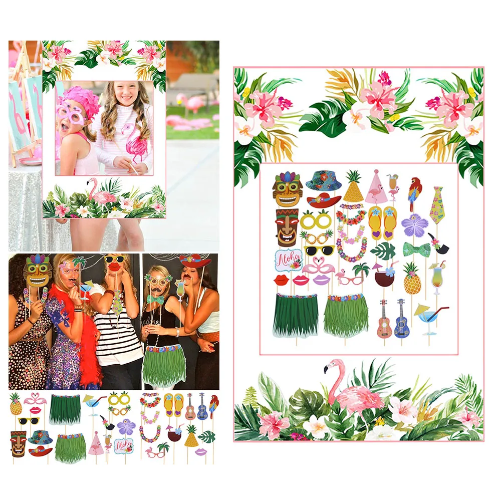 37 шт. Гавайская Вечеринка Сувениры фото реквизит Забавный селфи фотобудка