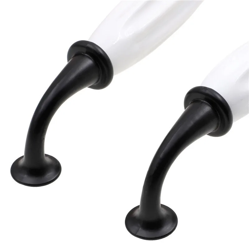 Черные/белые дверные ручки QVWN из цинкового сплава керамические для ящиков в