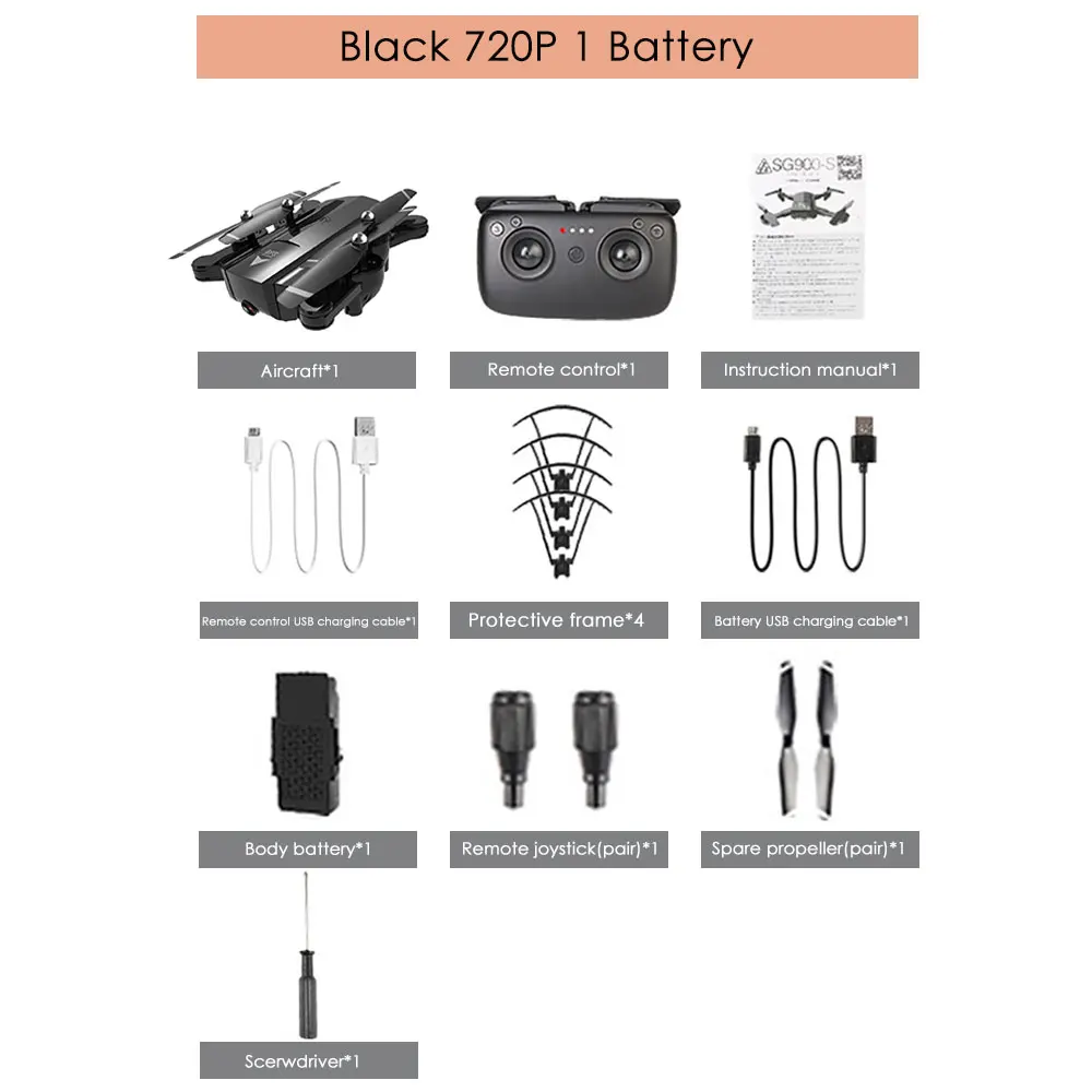 1 Battery Black 720P Full HD 1080P камера Дрон RC Самолеты Квадрокоптер Безголовый 2,4 ГГц FPV gps позиционирование RC Дрон с дополнительной батареей - Цвет: 1 Battery Black 720P
