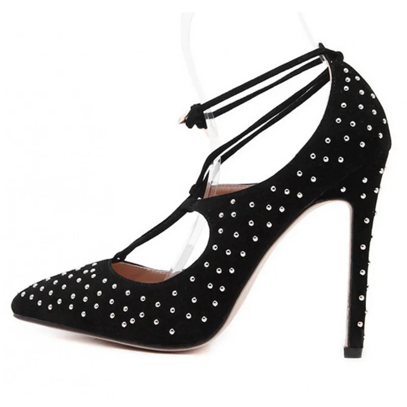 spesifikasi FSJ Sepatu Wanita Sepatu Pump Wanita 2021 Sepatu Hak Tinggi Stiletto Berpayet 12 13 Hitam Ukuran Besar Musim Semi Musim Gugur