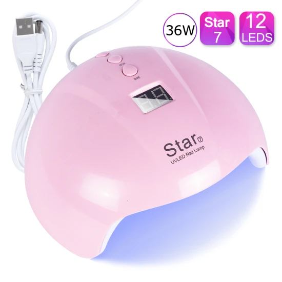 Star 7 Pink 30 Вт Сушилка для ногтей Светодиодный УФ-светильник для ногтей отверждаемый Гель-лак для маникюра сушка USB лампы Набор инструментов для дизайна ногтей машина SUN X7 Plus - Цвет: Star 7 Pink
