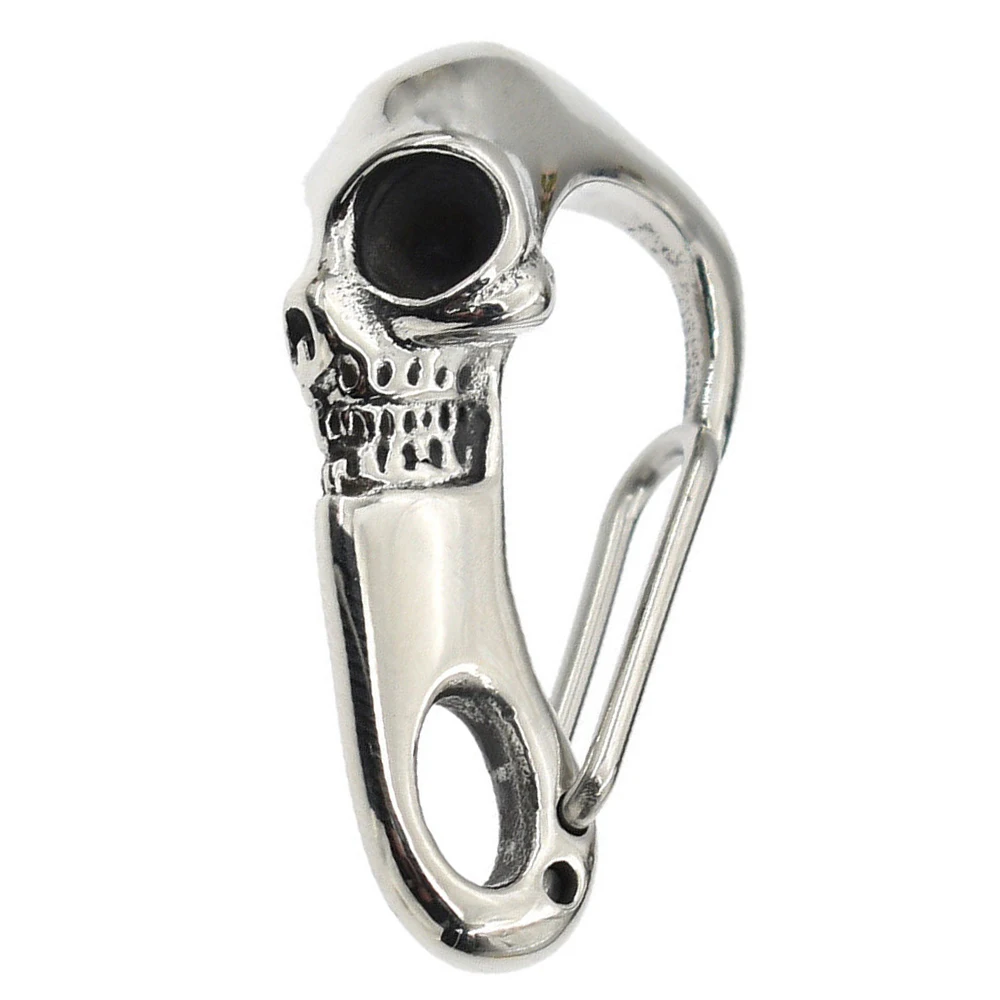 Halloween Vintage Skeleton Titanium Steel Shrimp Buckle Key Ring Skull Clasp Carabiner Wallet Key Chain Hook For Men Women Gift