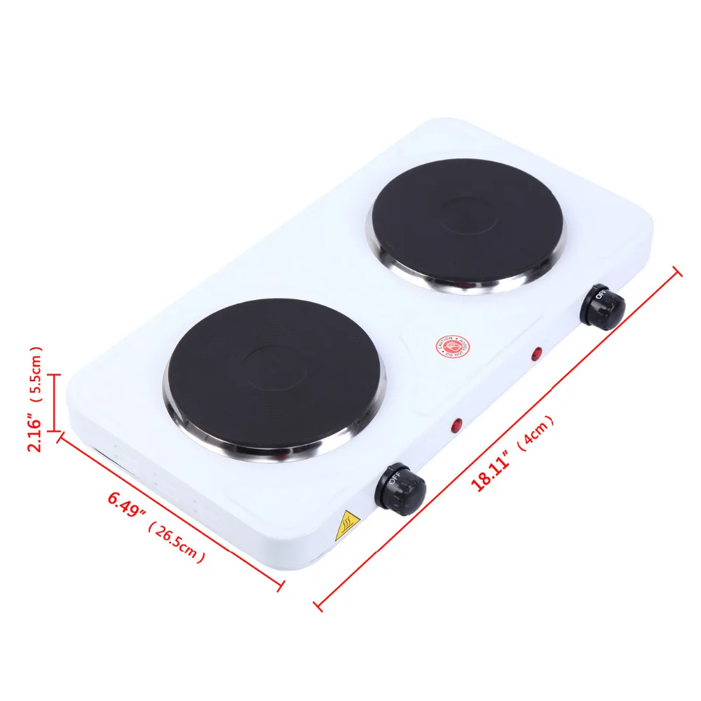 2000W Электрический с двумя конфорками нагревательная плита Портативный нагрева