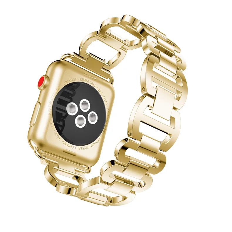 Алмазный ремешок для apple watch, ремешок для apple watch 5, 4, 3, ремешок 44 мм/40 мм из нержавеющей стали, ремешок для наручного браслета 42 мм/38 мм