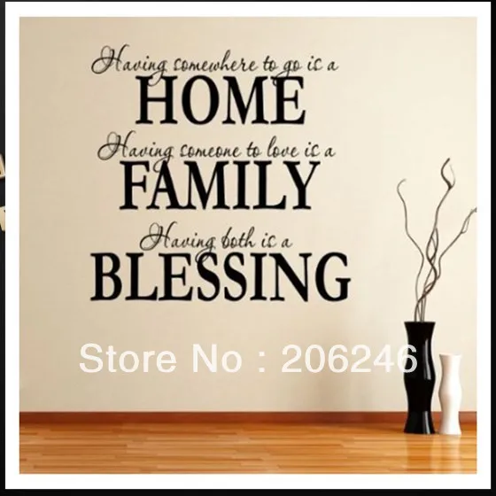 

Characters "Having Someone To Love Is A Family" Vinyl Wall Art Decals Window Stickers Home Decor