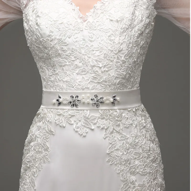 Ruthshen недорогие сдержанные Свадебные платья с длинным рукавом кружевные