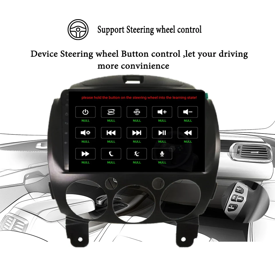 1024*600 Android 10 0 автомобильный dvd-плеер для Mazda 2 Mazda2 2007 2008 2009 2010 2011 2012 2013 24 Поддержка SWC