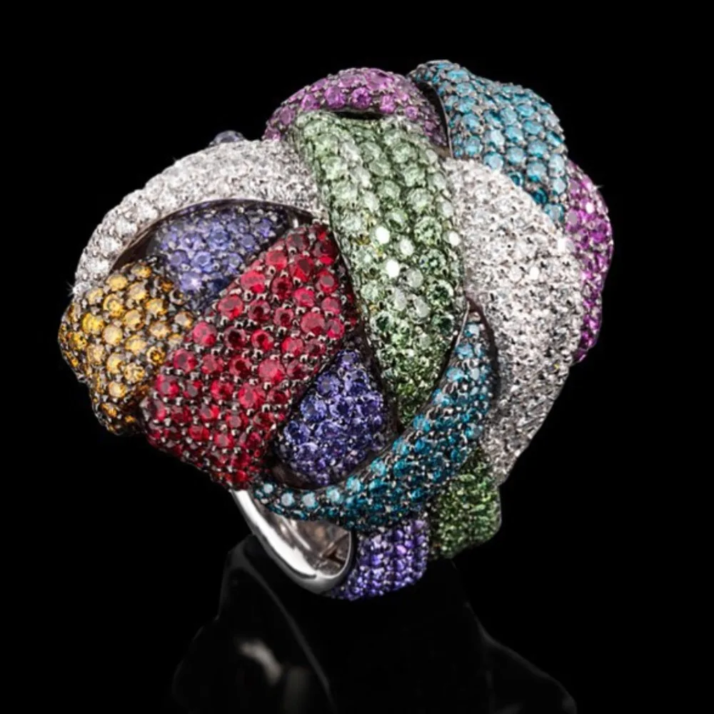 GODKI Famous Brand Luxury Big Winding Cross Geometry Cubic Zironia CZ Ring For Women Wedding Dubai Unisex Bridal Finger Ring2018