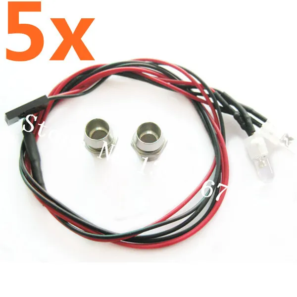 

Wholesale 5Set 2&4 Metal Lamp LED Lights 3V-7V 3mm 5mm For 1/10 1/8 Nitro Electric Power RC Remote Control Cars External Lights