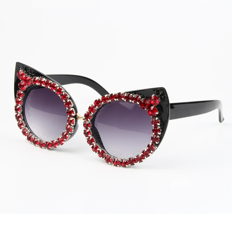 Кошачий глаз солнцезащитные очки Для женщин Винтаж Малый линзы ретро красный