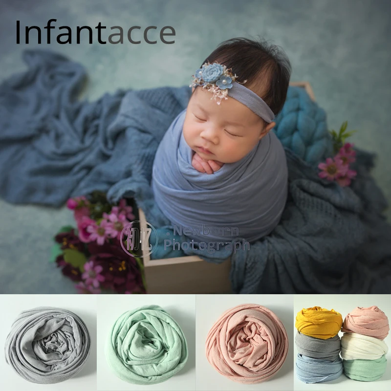 

100% cotton wrap Newborn Photography Props blanket newborn-wraps-photography stretchy knit wraps baby hammock prop filler