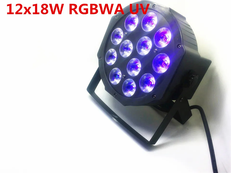 RGBWA УФ 6 в 1 12x18 Вт светодиодный par DMX сценический свет плоский Par мощсветильник с