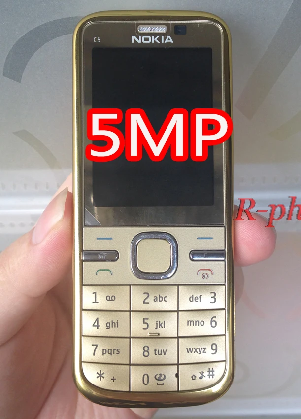 NOKIA C5-00 C5 мобильный телефон разблокированный иврит Арабский Русский Клавиатура Восстановленный мобильный телефон - Цвет: gold 5MP