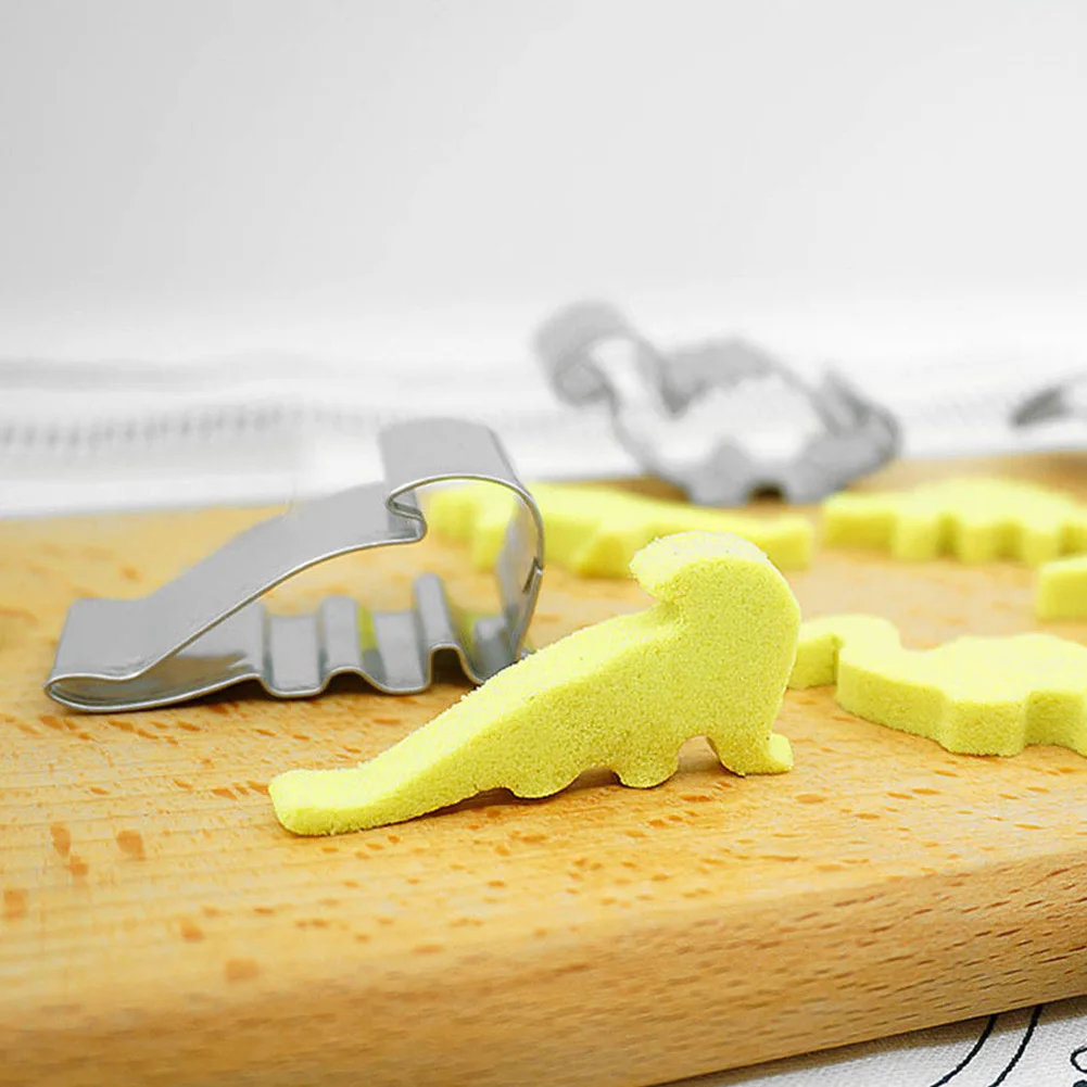 6 шт. в форме динозавра Sugarcraft для торта из нержавеющей стали DIY Форма декоративная