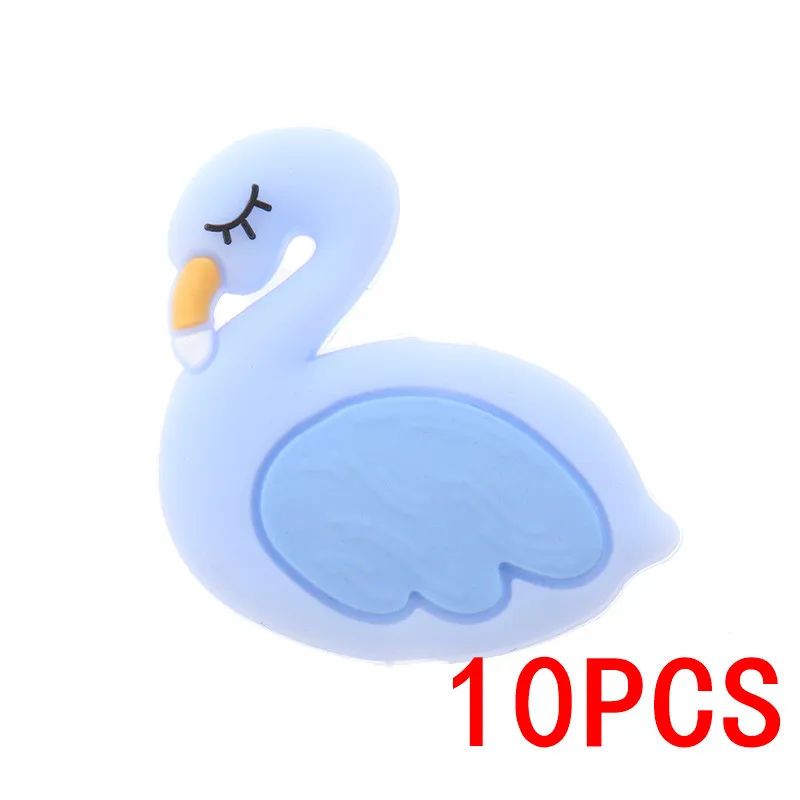 Flamingo Blue 20 шт. милый Единорог силиконовые животных Прорезыватель для зубов в форме шариков, не содержащих бисфенола-а при прорезывании зубов Цепочки и ожерелья DIY новорожденных жевательные соски с цепочкой; подарок на нулевой день рождения - Цвет: Flamingo Blue