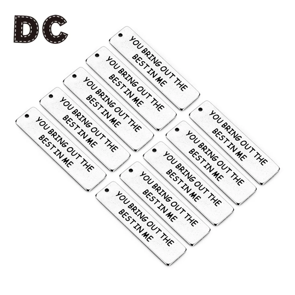 DC 5 шт./партия 10x40 мм Прямоугольный кулон из нержавеющей стали &quotВы извлекаете