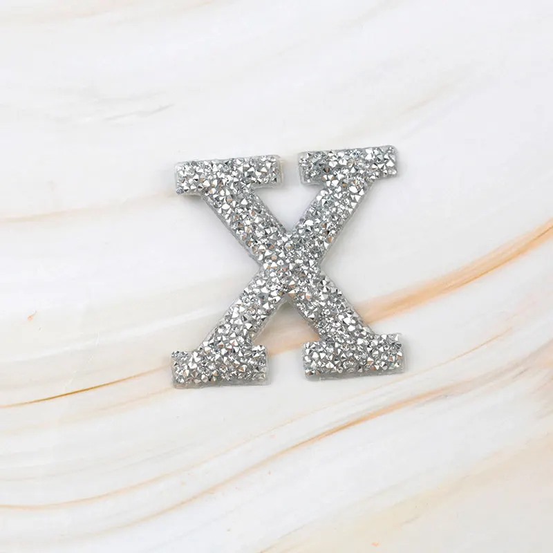 X A-Z, 1 шт., Английский алфавит, стразы, железные нашивки для одежды, горячая фиксация, аппликация, одежда, обувь, сумки, украшение, нашивка, сделай сам - Цвет: X